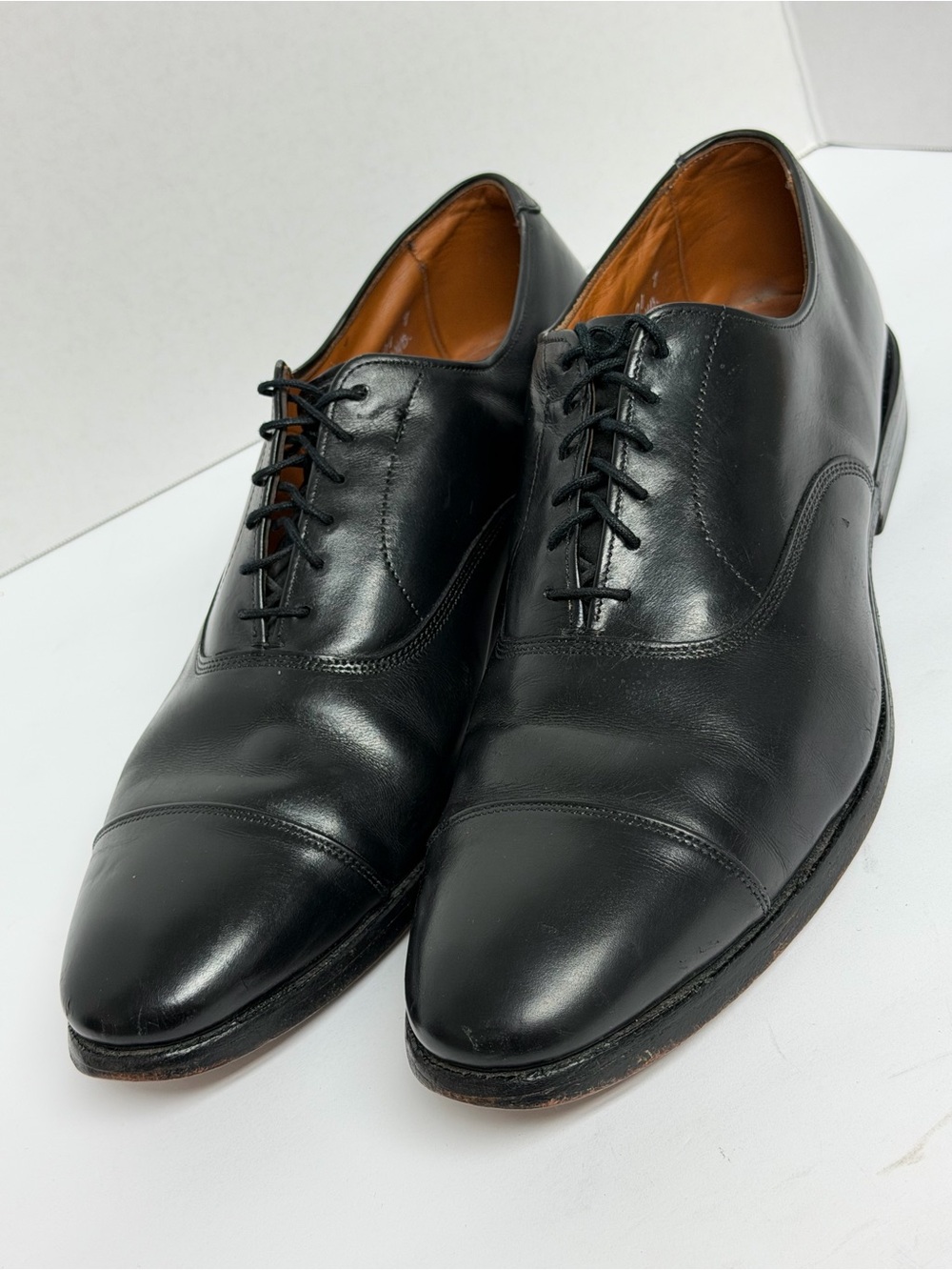 Allen Edmonds Park Avenue 3736 SZ 9.5 D Black Cap-Toe Shell Cordovan Made In USA